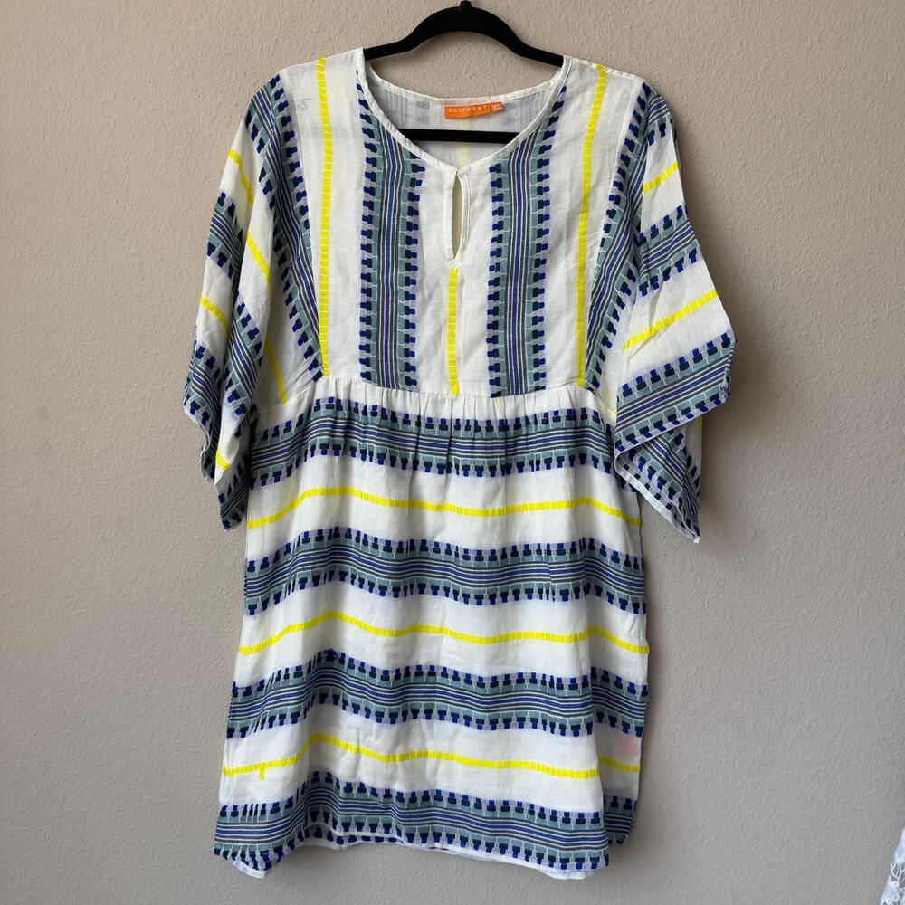 Oliphant White Multi Embroidered Cotton Blend Mini Dress Size XS - Picture 2 of 6